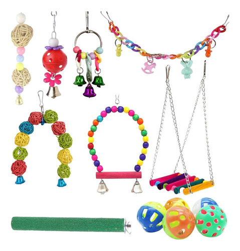 A 13x Kits De Juguetes For Loros Grandes, Columpio Para