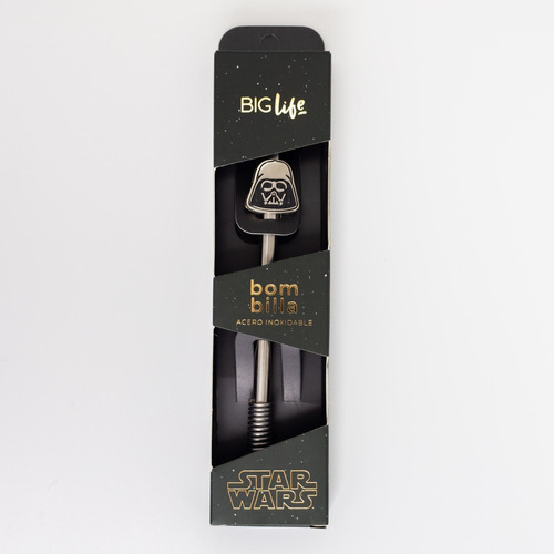 Bombilla Acero Inoxidable Con Dije- Star Wars