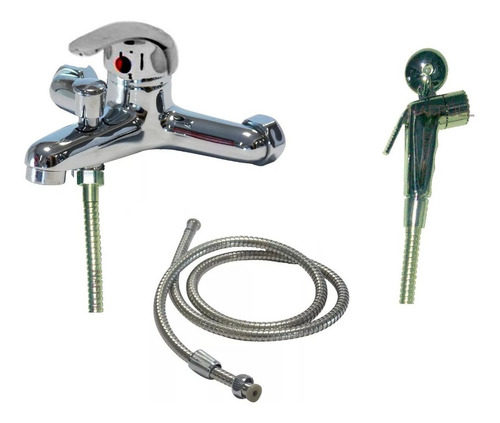 Imagen 1 de 4 de Bidet Externo Fría Y Caliente Para Pared, Duchador Con Gatillo Estilo Brasilero Europeo, Naffull Vertical O Horizontal