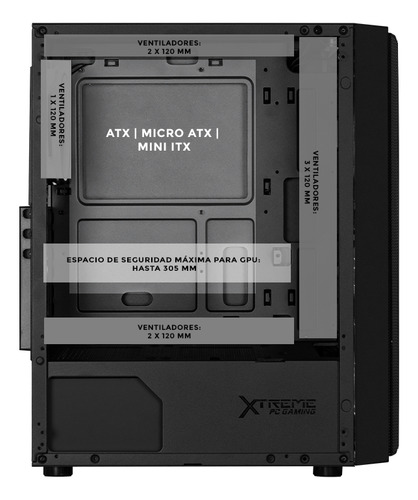 Gabinete Gamer Xtreme Gaming Kronos Media Torre Atx 600w