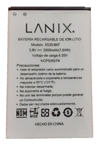 Batería Lanix Para Ilium X530 100% Original Garantia