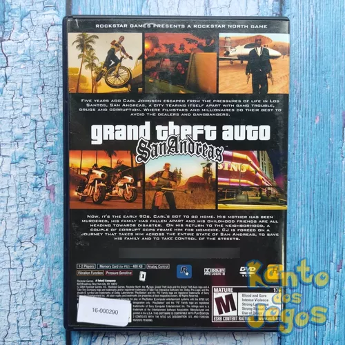 Grand Theft Auto San Andreas (GTA) PS2 - Rock Star Games - Jogos PS2 -  Magazine Luiza