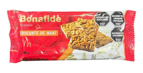 Turron Crocante De Maní Bonafide X 80 Gramos X 10 Unidades