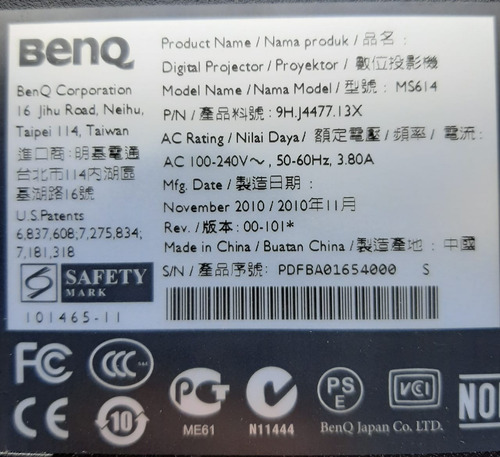 Proyector Benq Ms614 Negro (Usado)