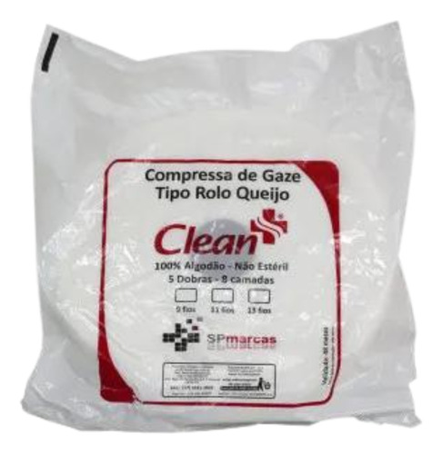 Compressa De Gaze Rolo Tipo Queijo 9 Fios 500g Clean