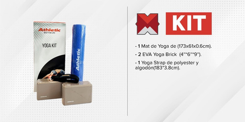 Imagen 2 de 3 de Kit Yoga Set Mat + Ladrillos + Correa Sport Maniac