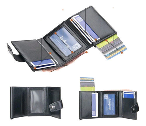 Carteira Masculina Com Bloqueador Rfid Preta Baellerry Preto Liso