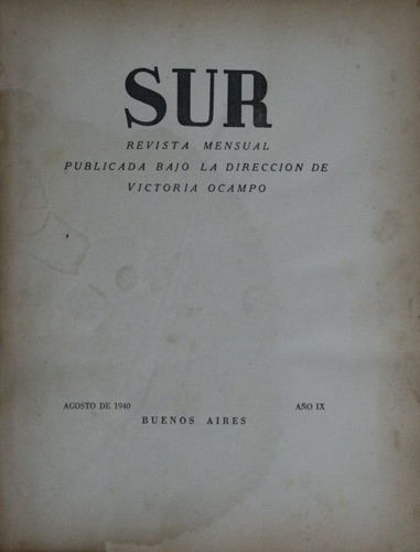 Victoria Ocampo Y Otros: Sur - Revista - Año Ix