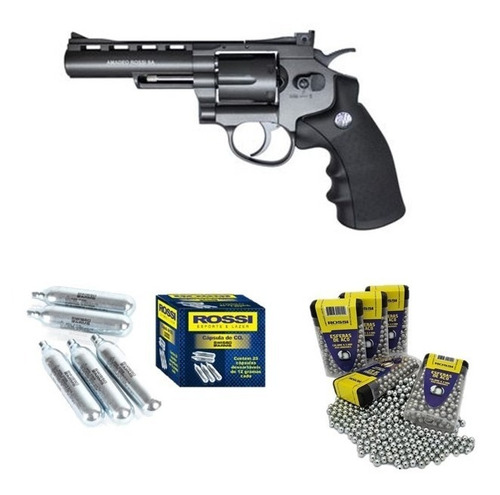 Revólver 38 Pressão 4,5mm Co2 Wingun M701 + 10 Esfera 25 Gás
