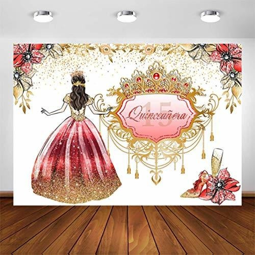 Quinceañera 15th Birthday Backdrop For Girl 7x5ft Mexi... 