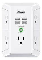 Comprar Tomacorriente Enchufe Pared 5 Tomas 4 Usb Protector Voltaje