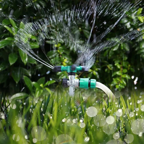 Aspersor 3 Saida Com Suporte Irrigador Giratório Jato