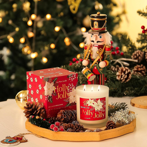Vela Perfumada De Navidad Vela De Cera De Soja De 12.6 Oz,