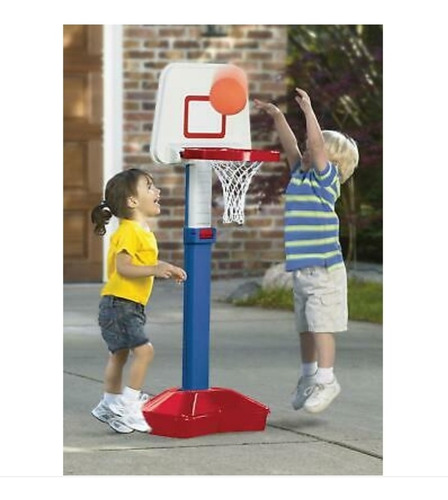 Imagen 1 de 6 de Set Aro Basketball Plástico Ajustable 1mtr P/ Niños 2a5 Años
