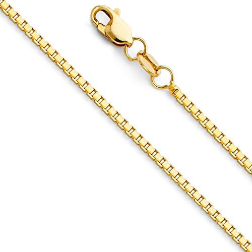 Collar De Cadena De Eslabones De Caja De 11 Mm De Oro Amaril