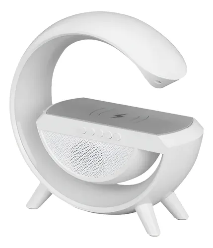 comprar Parlante Lampara G Cargador Inalámbrico Rgb Reloj Bt Color Blanco
