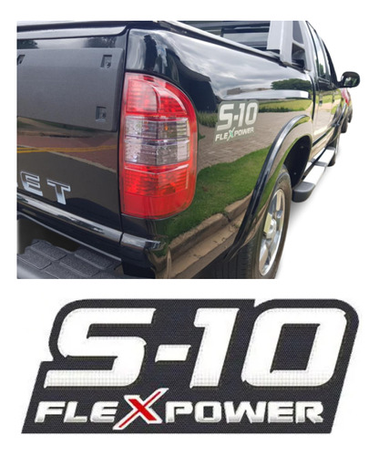 Emblema S10 Flex Power S10 2009 2010 2011 Adesivo Vermelho