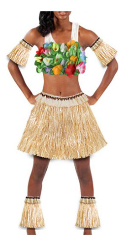 Falda Hawaiana Color Paja