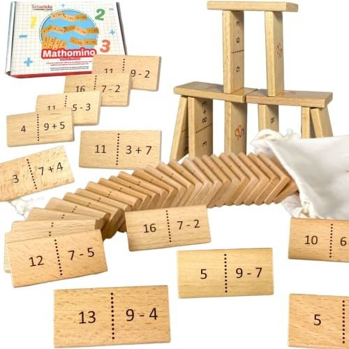 Math Domino Game For 1st & 2nd Grade | Wooden Algebra D...