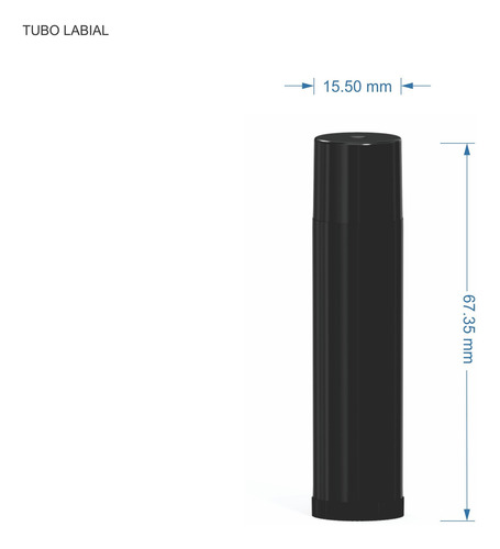 Tubo Envase Balsamo Labial Vacio. 100 Pzs Negro Natural