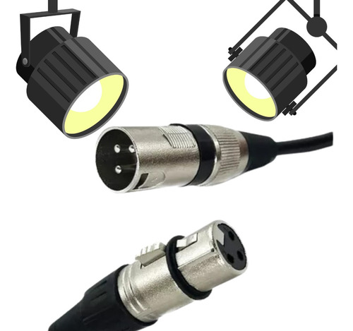 Kit 5 Cabos Dmx Para Iluminação 15 Metros