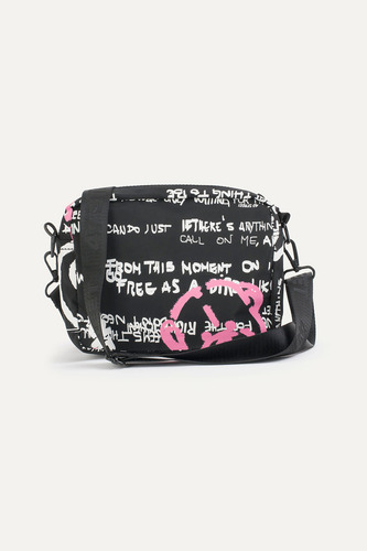 Bandolera Graff Estampada De Nylon Mujer 47 Street Color Fucsia