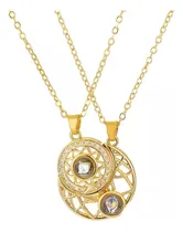Comprar Collar Para Parejas Sol Y Luna Con  Te Amo  En 100 Idiomas