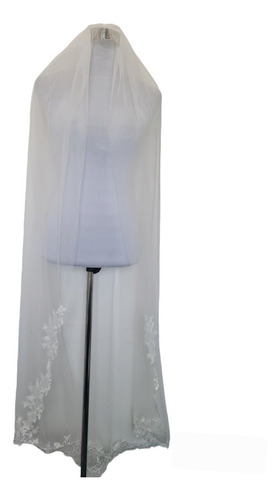 Velo De Novia Catedral Largo De Mujer, Mide 155 Blanco Ivory