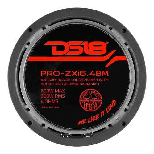 Bocina Medio Rango Ds18 Pro-zxi6.4bm 6.5 PuLG 600w Máx 1 Pza Color Negro