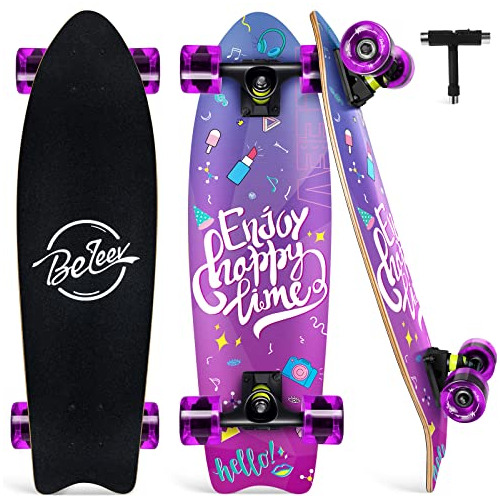 Beleev Cruiser Skateboards For Beginners, 27 Inch Full Skate