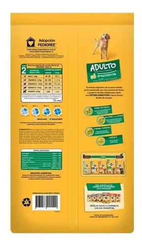 Alimento Pedigree Óptima Digestión Etapa 2 para perro adulto todos los tamaños sabor carne, pollo y cereales de 3 kg