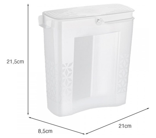 Porta Sabão Em Pó Prático Branco Plástico 21x8,5cm Uzutil