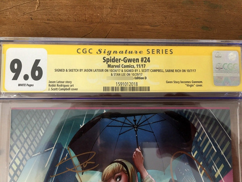 Comic Cgc - Spider-gwen #24 Scott Campbell Stan Lee Firmado