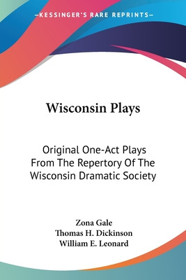 Libro Wisconsin Plays: Original One-act Plays From The Re...