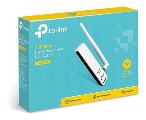 Imagen 2 de 5 de Adaptador Usb Inalambrico Tp-link Tl-wn722n Alta Ganancia