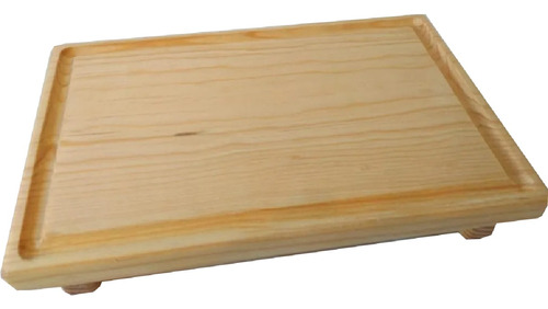 Plato Tabla Madera Picar Asado Carnes 19x35cm 