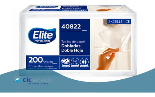 Toalla Elite Intercalada Blanca Doble Hoja