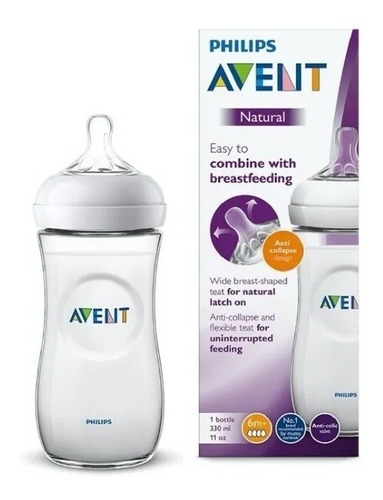  Mamadera Avent Natural 330ml Anticolico Scf036/17f