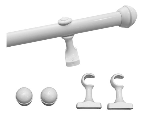 Varão Ferro 28mm P/ Cortina Kit Completo 2,10 Metros
