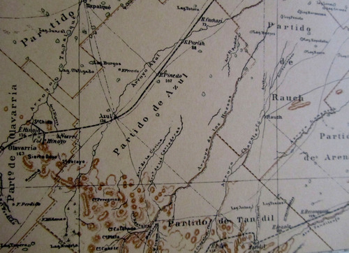 Mapa 1886 Provincia Buenos Aires Ferrocarriles Trenes Plano
