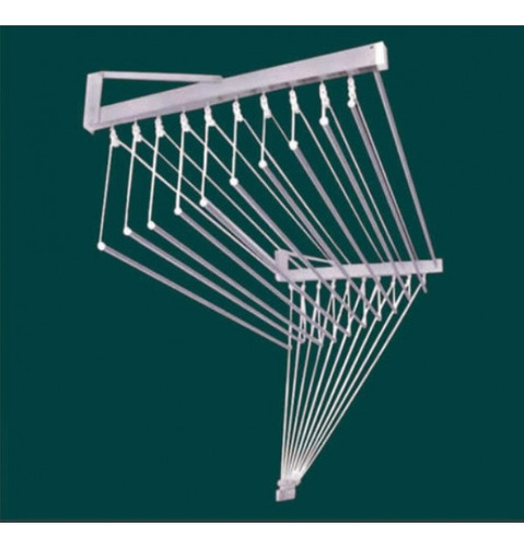 Varal De Parede Individual 10 Varetas Branco 120cm Maxeb