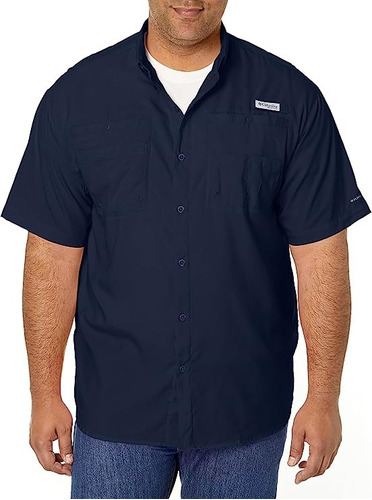 Camisa Columbia Tamiami Original 40 Upf Manga Corta Navy