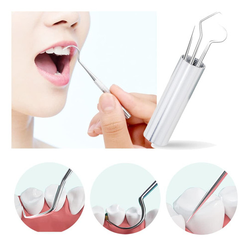 Kit Limpieza Dientes Reutilizable Sarro Hilo Dental + Envio