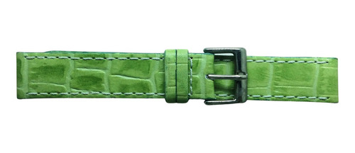 Pulseira Para Relógio De Couro Largura 18mm Cor Verde