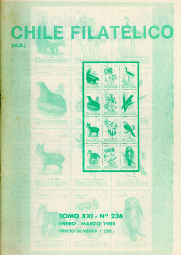 Revista Chile Filatélico Nº 234, Enero - Marzo 1985.