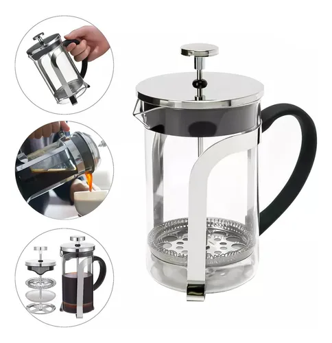 Prensa Francesa Cafetera De Lujo 1 L Acero Inoxidable Vidrio