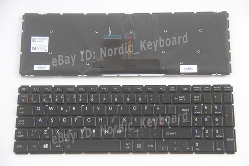 100% Positivo Dk Retroiluminado Sueco Nordic Teclado Toshiba