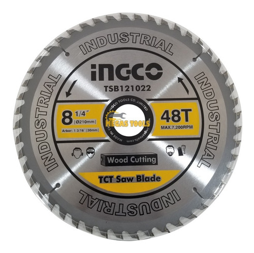 Disco De Sierra 8 Pulgada Ingco 48t 7.1/4 Tsb121022