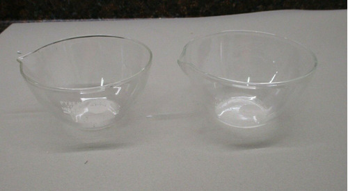 2 Corning Pyrex Glass 150ml Flat Bottom Evaporating Dish Ggq