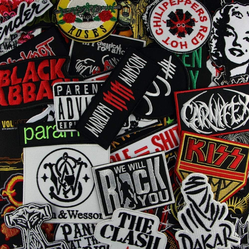 10 Patches - Costura De Ferro De Banda De Rock Aleatória Em